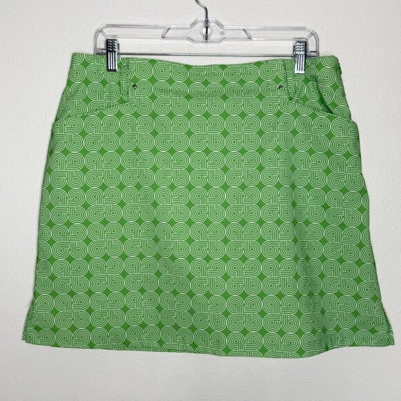 Women's NIVO Green Geometric Golf Skirt Skort Size 12 Golf Core Preppy - Picture 1 of 4